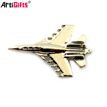 Fabricante de clavijas de solapa china personalizado metal plateado 3d insignia de pin de solapa del aeroplano